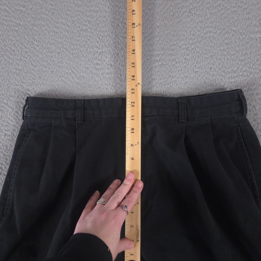 VINTAGE Polo Ralph Lauren Pants Mens 34x32 Black Hammond Cotton Pleated 90s Y2K - Picture 4 of 11